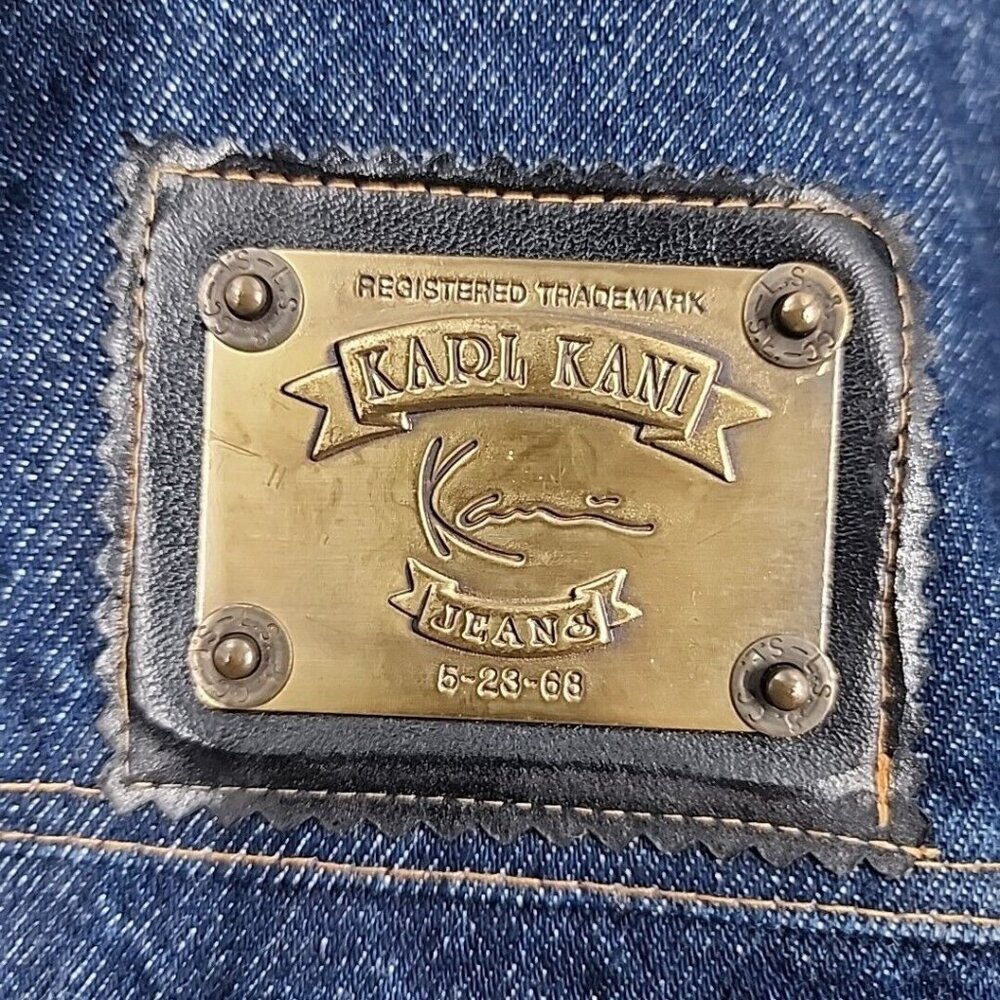 Karl Kani Jeans Jacket L Vintage 90s Denim Trucker Bomber Streetwear Y2k VTG